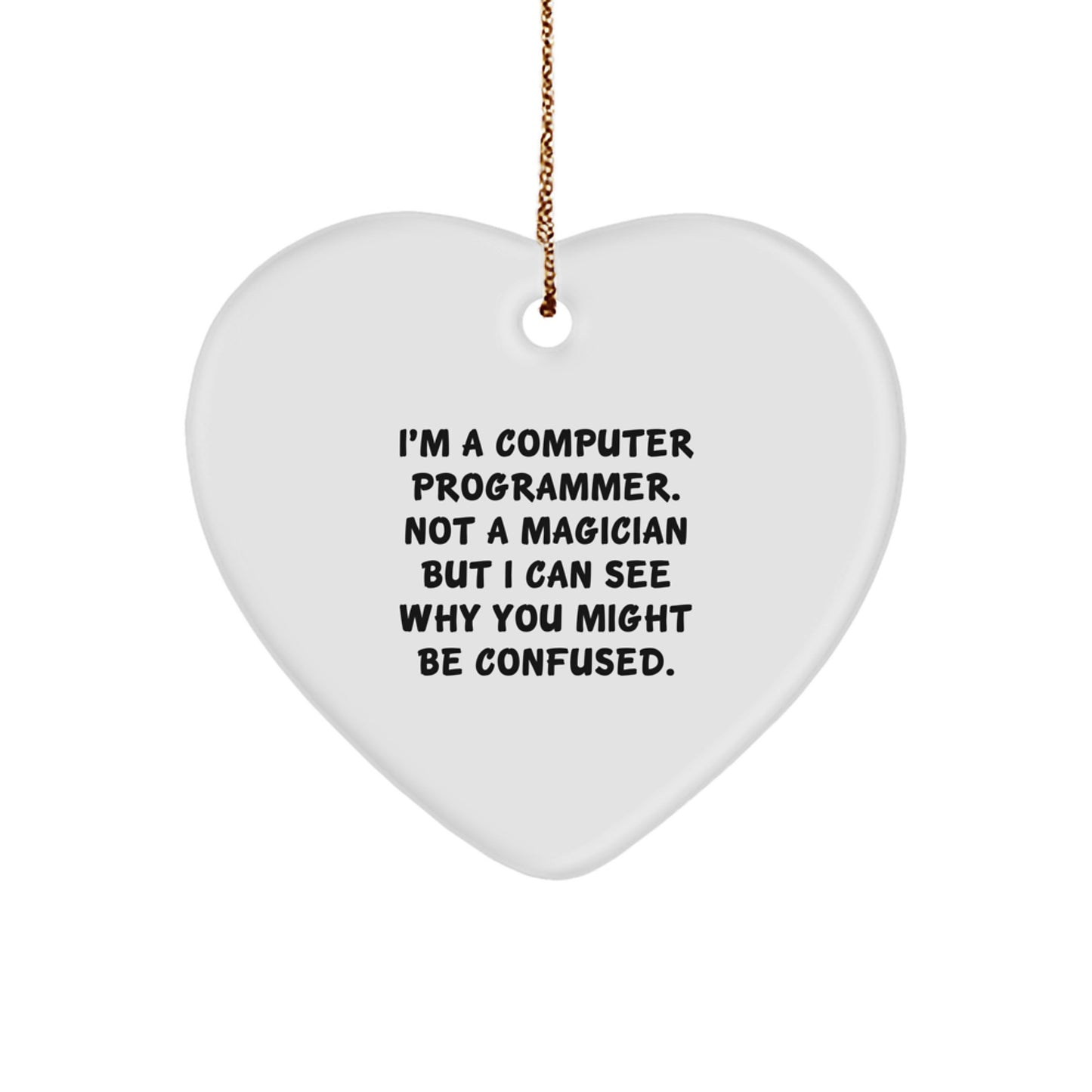 Funny Computer Programmer Heart Ornament Gifts from Friends for a Unique Christmas Memorable Present - Image 1
