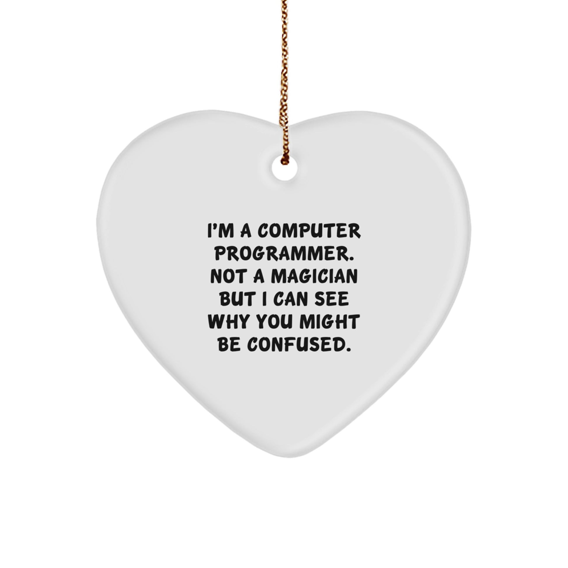 Funny Computer Programmer Heart Ornament Gifts from Friends for a Unique Christmas Memorable Present - Image 1