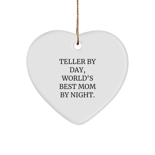 Teller Gifts by Day, Heart Ornament by Night, Funny Quote, Christmas Unique Gifts from Family to Teller - Image 1