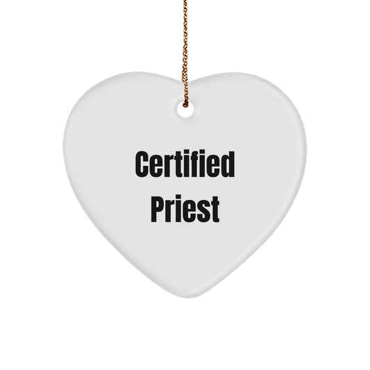 Certified Priest Heart Ornament Gifts from Men to Priest for Christmas - Image 1