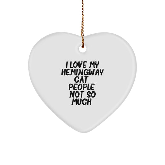 Hemingway Cat Lovers Gifts from Friends to Family, Funny Heart Ornament for Men Women - Image 1