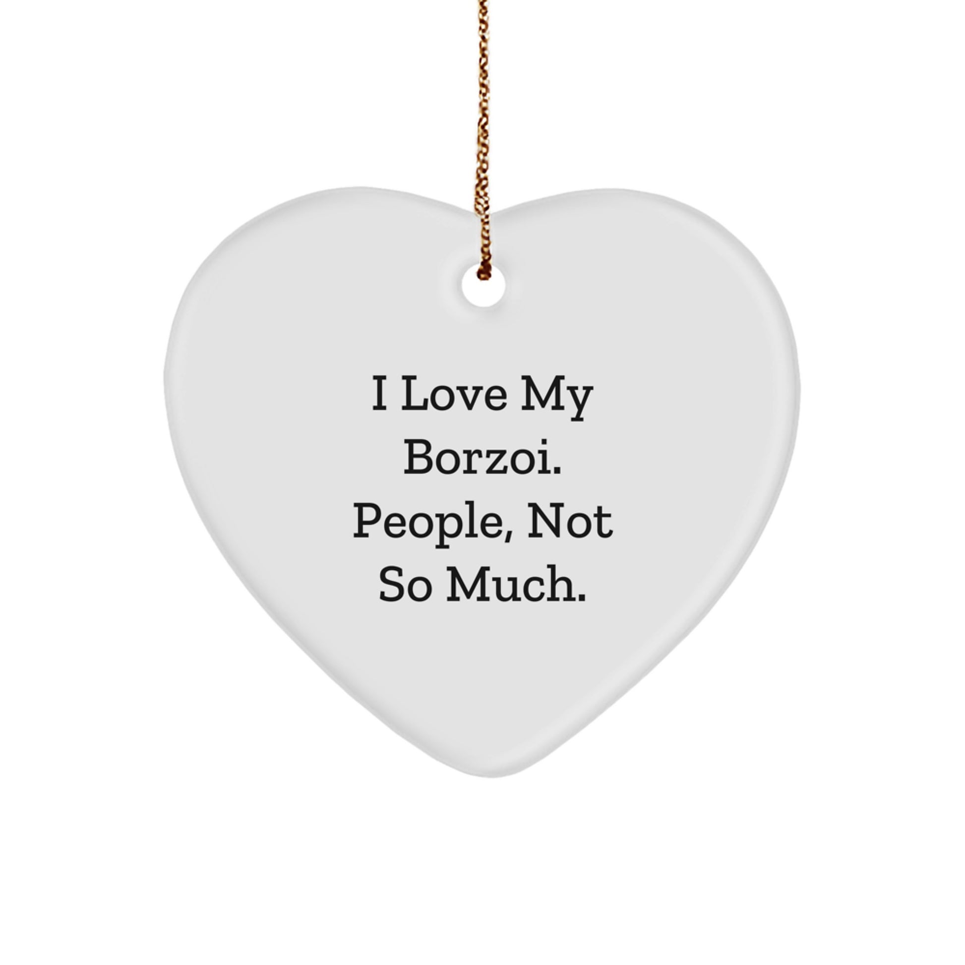 Borzoi Dog Lovers Funny Gifts from Men to Borzoi Dog Owners, Heart Ornament for Christmas Unique Gifts - Image 1