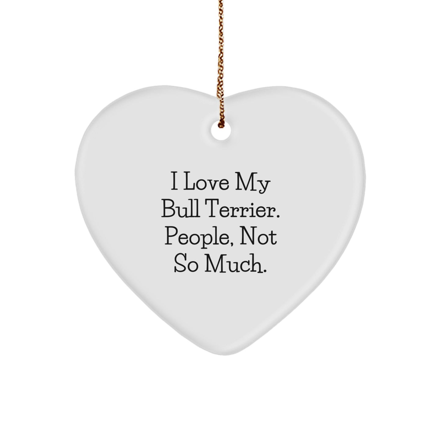 Bull Terrier Dog Lovers Gifts from Family - Heart Ornament, Funny Quote, Christmas Unique Gifts for Men, Women, Friends, and Coworkers - Image 1