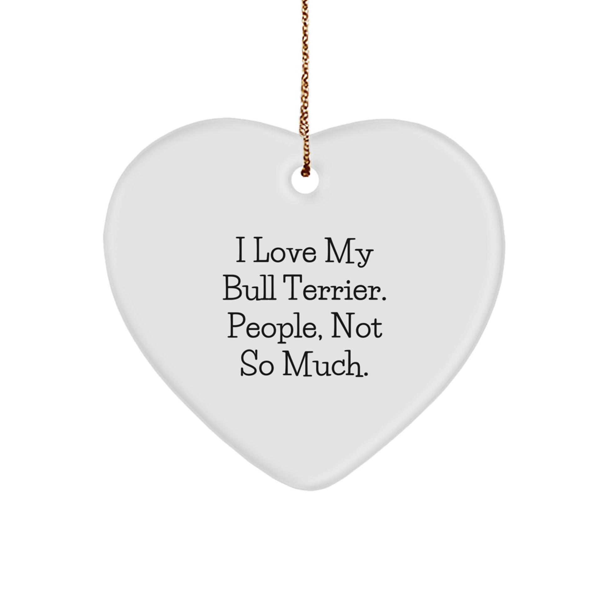 Bull Terrier Dog Lovers Gifts from Family - Heart Ornament, Funny Quote, Christmas Unique Gifts for Men, Women, Friends, and Coworkers - Image 1