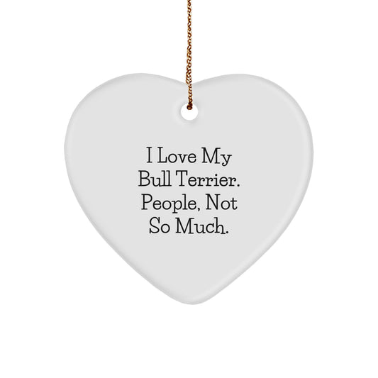 Bull Terrier Dog Lovers Gifts from Family - Heart Ornament, Funny Quote, Christmas Unique Gifts for Men, Women, Friends, and Coworkers - Image 1