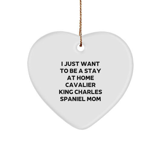 Cavalier King Charles Spaniel Mom's Funny Heart Ornament Gifts from Family for Christmas - Image 1