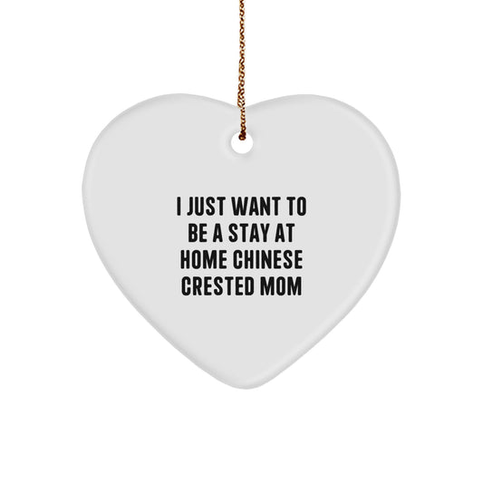 Chinese Crested Dog Gifts, Funny Quote Ornament, Heart-Shaped MDF, Gifts from Mom to Chinese Crested Dog, Perfect for Christmas Unique Gifts - Image 1