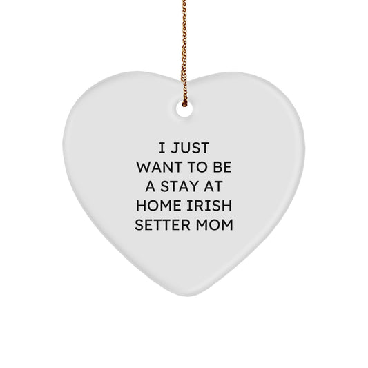 Irish Setter Dog Gifts, Funny Quote Heart Ornament, Gifts from Family for Irish Setter Mom, Perfect Christmas Decor - Image 1