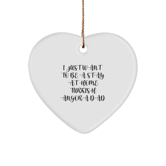 Turkish Angora Cat Dad's Heart Ornament, Funny Quote Gifts from Men to Friends for Christmas - Image 1