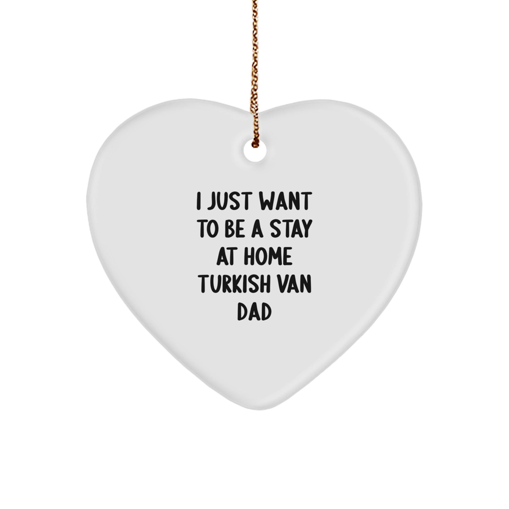 Turkish Van Cat Dad's Funny Heart Ornament Gift for Men from Family and Friends on Christmas - Image 1
