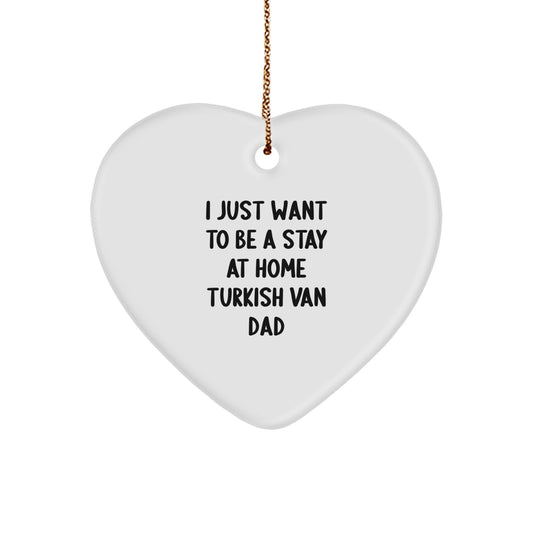 Turkish Van Cat Dad's Funny Heart Ornament Gift for Men from Family and Friends on Christmas - Image 1