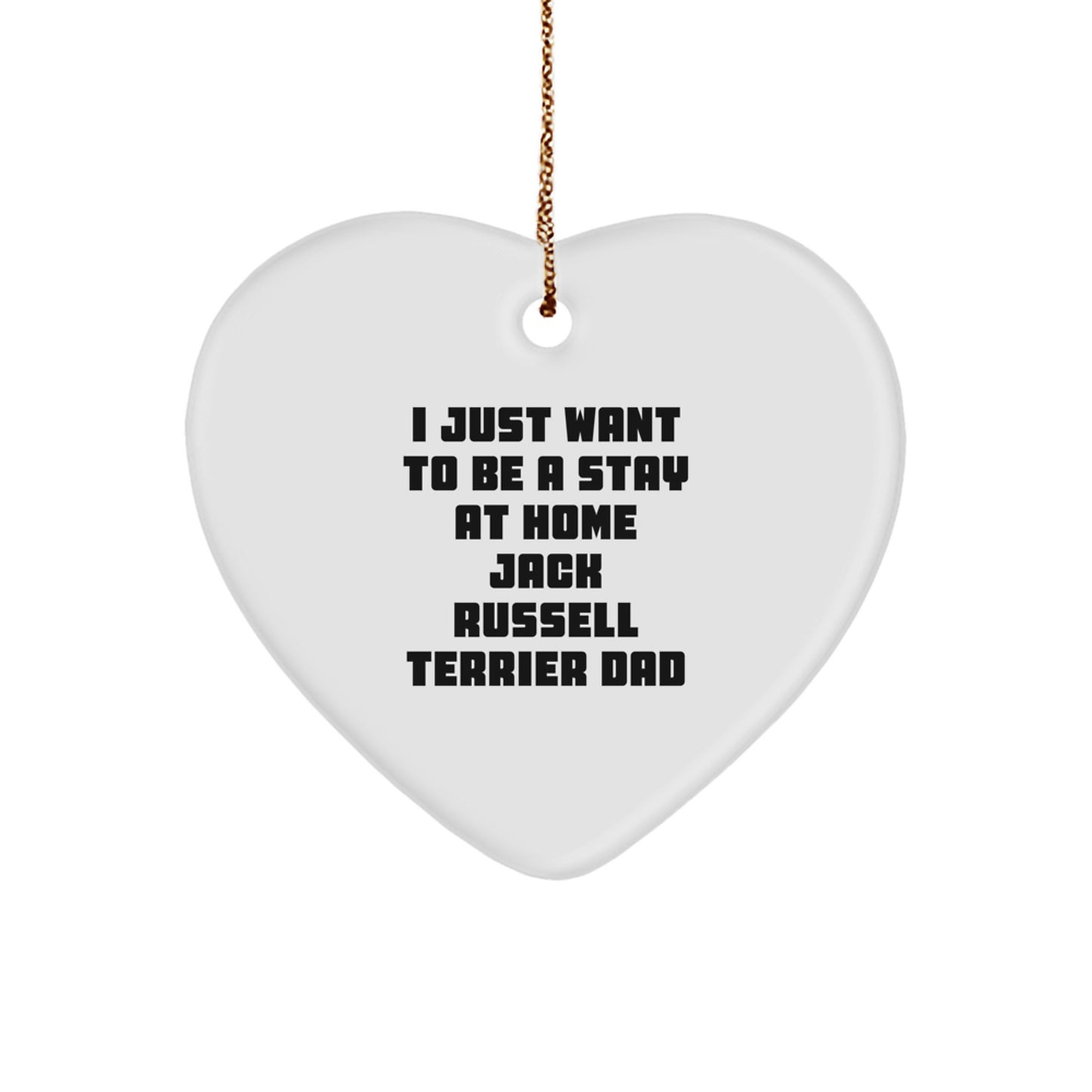 Funny Jack Russell Terrier Dad Heart Ornament Gifts from Family for Christmas - Image 1