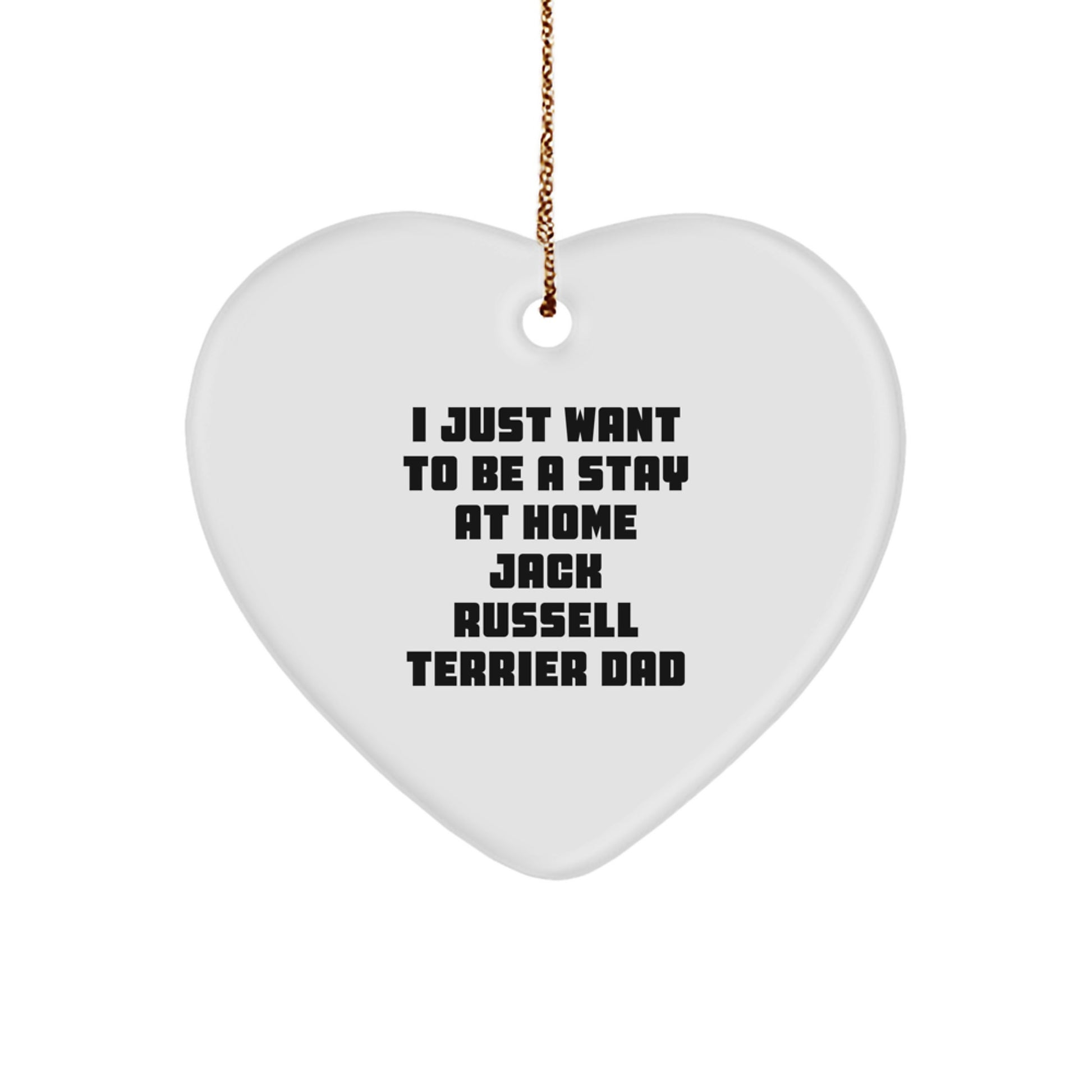 Funny Jack Russell Terrier Dad Heart Ornament Gifts from Family for Christmas - Image 1