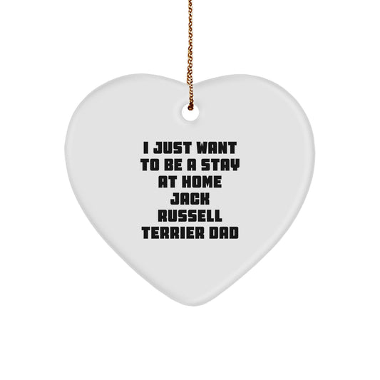 Funny Jack Russell Terrier Dad Heart Ornament Gifts from Family for Christmas - Image 1