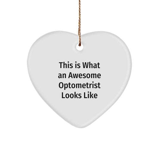 Funny Optometrist Gifts from Friends to Awesome Optometrist, Heart Ornament for Christmas Unique Gifts - Image 1