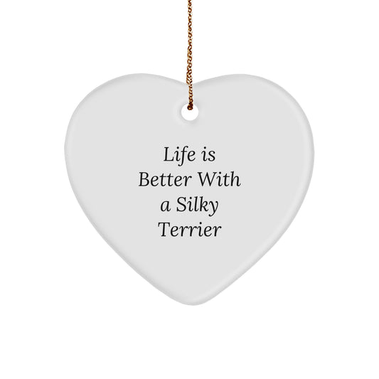 Silky Terrier Dog Gifts, Funny Quote, Heart Ornament for Men, Women, Friends, Family, Gifts from Men, Women, Friends, Family, Christmas Unique Gifts, Silky Terrier Dog Lovers - Image 1