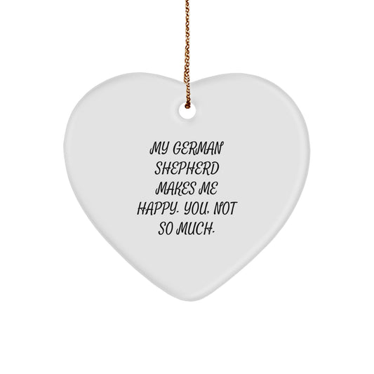 German Shepherd Dog Lovers Funny Heart Ornament Gifts from Men to Friends for Christmas - Image 1