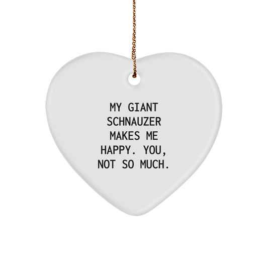 Giant Schnauzer Dog Lovers Laughing Heart Ornament Gifts from Friends Christmas Fun - Image 1