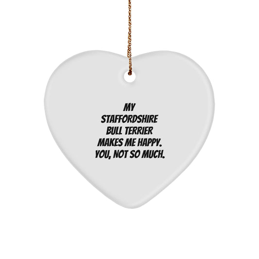 Staffordshire Bull Terrier Dog Lovers Funny Heart Ornament Gifts from Friends for Men Women Family - Image 1