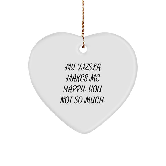 Vizsla Dog Lover Gifts from Friends to Family, Funny Heart Ornament for Christmas - Image 1