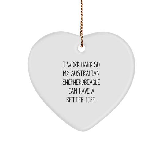 Inspirational Australian Shepherd Dog Gifts, Funny Quote Heart Ornament for Christmas, Gifts from Men to Australian Shepherd Dog Lovers, Perfect Unique Present - Image 1