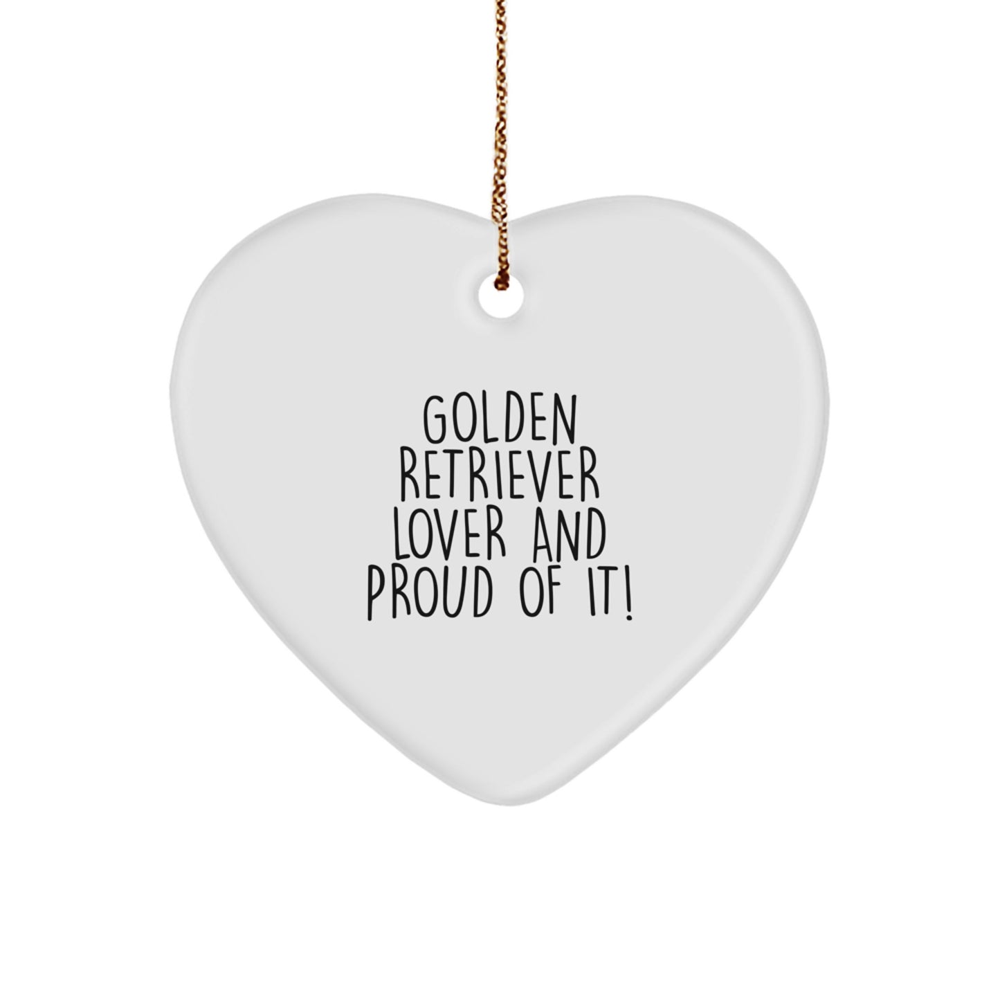 Golden Retriever Dog Lover Gifts from Friends - Funny Heart Ornament for Christmas - Image 1
