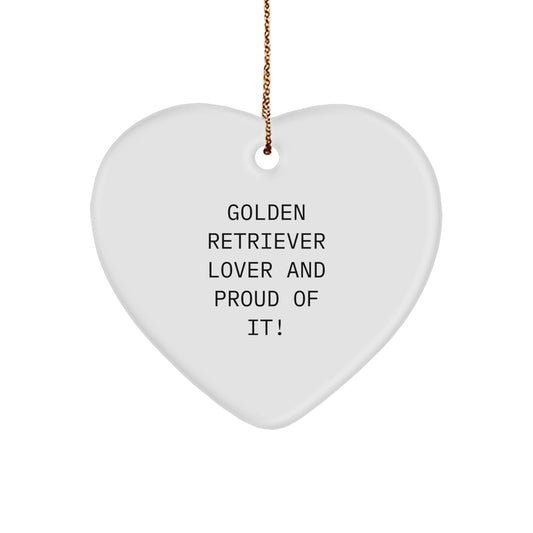 Golden Retriever Dog Lovers Heart Ornament Gifts from Friends to Family for Christmas - Image 1