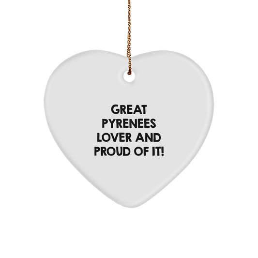 Great Pyrenees Dog Lover's Heart Ornament Gift from Friends and Family for Christmas - Image 1