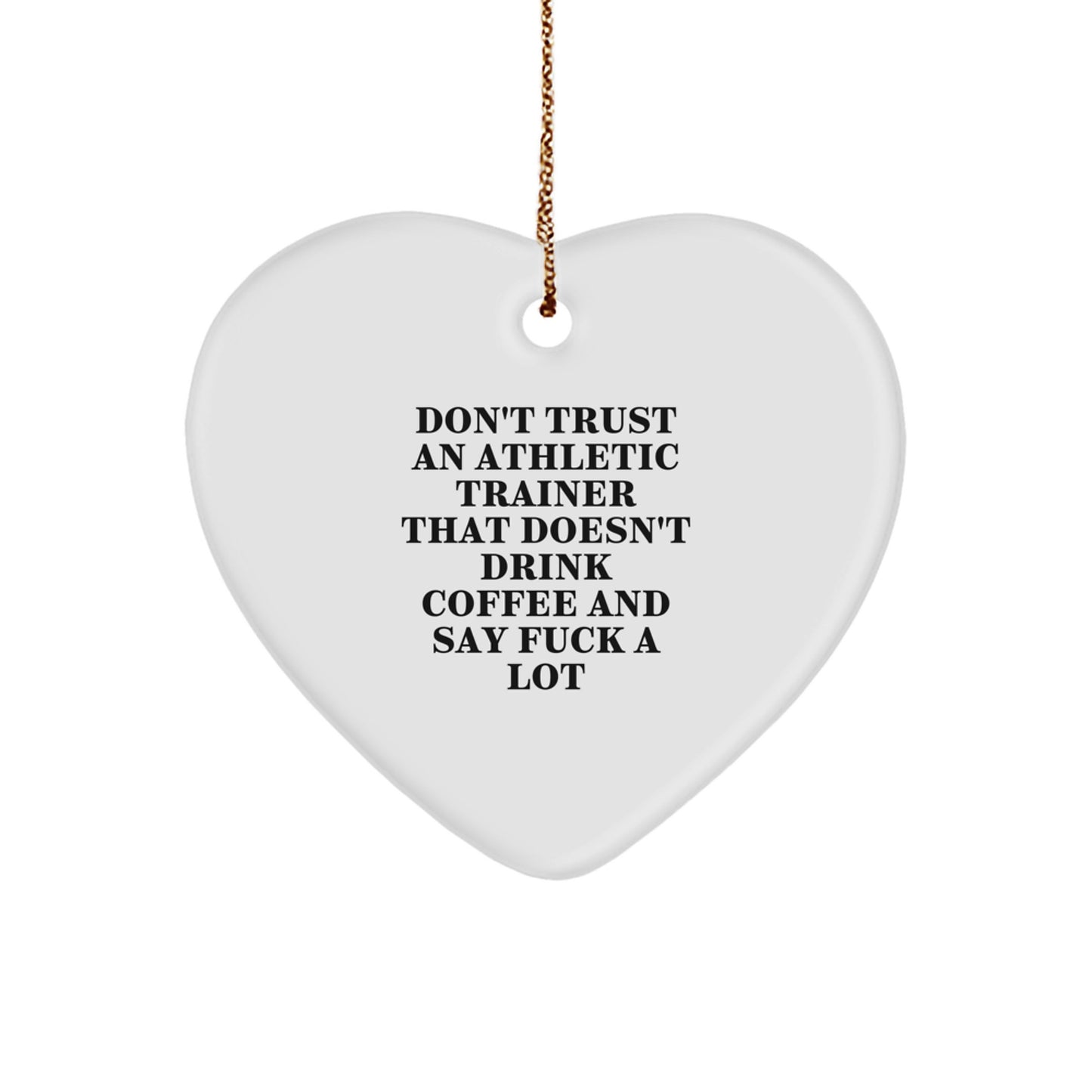 Athletic Trainer Humor Gifts from Friends, Funny Heart Ornament for Christmas, Don't Trust... Gifts for Athletic Trainers - Image 1