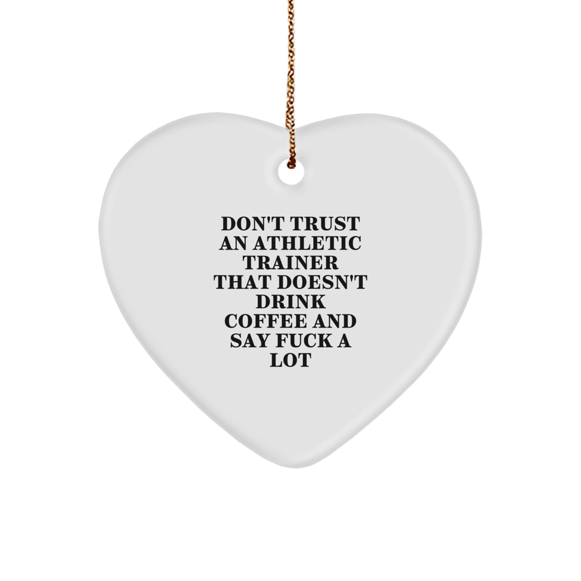 Athletic Trainer Humor Gifts from Friends, Funny Heart Ornament for Christmas, Don't Trust... Gifts for Athletic Trainers - Image 1