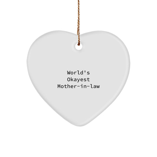 Funny Mom-in-law Quotes Gifts from Family, Heart Ornament for Mom-in-law, Christmas Unique Gifts - Image 1