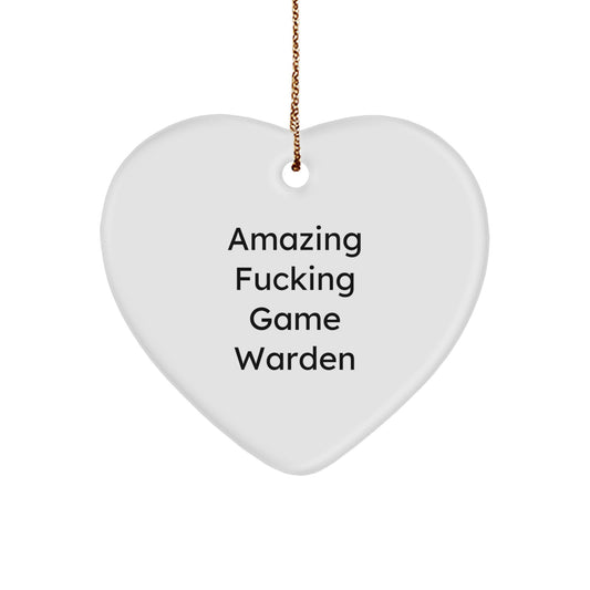 Funny Game Warden Heart Ornament Gifts from Friends to Game Wardens - Amazing, Unique Christmas Unique Gift Ideas for Men, Women, and Coworkers - Image 1