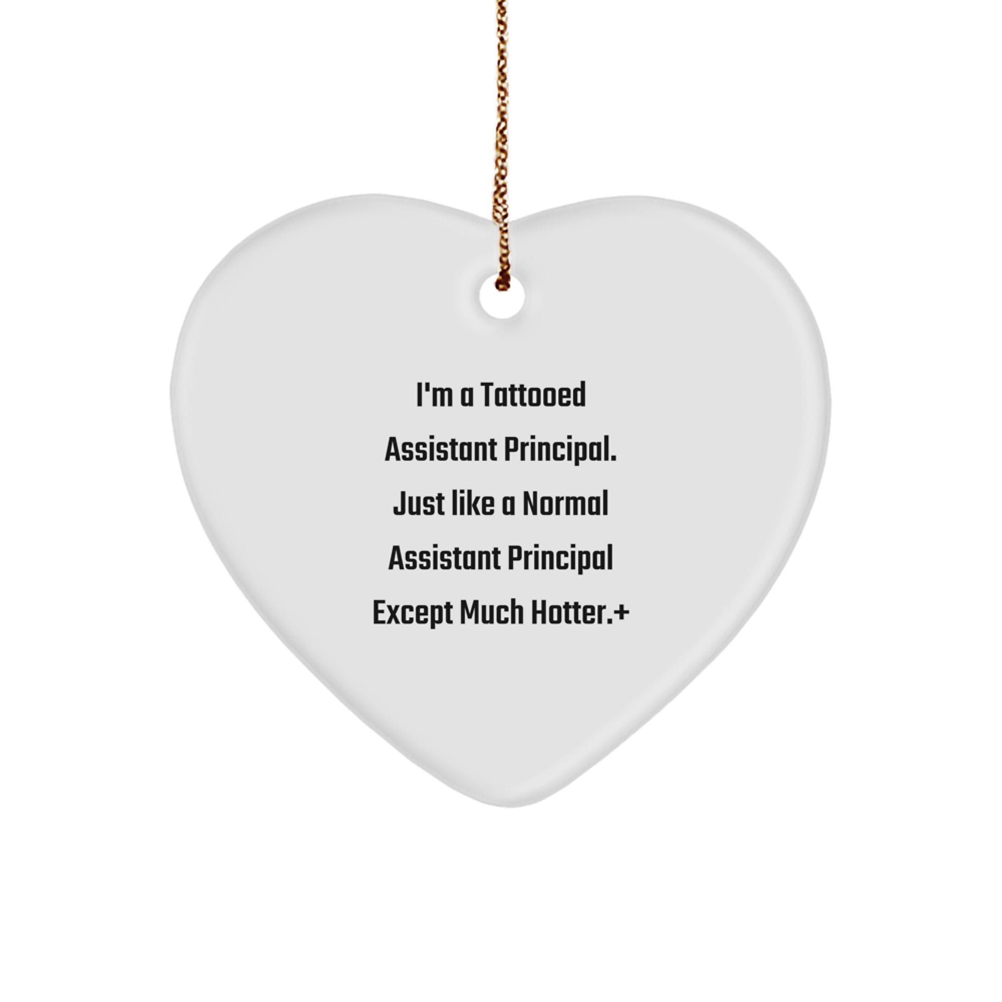 Funny Tattooed Assistant Principal Heart Ornament, Gifts from Men to Assistant Principals, Unique Christmas Unique Gifts - Image 1