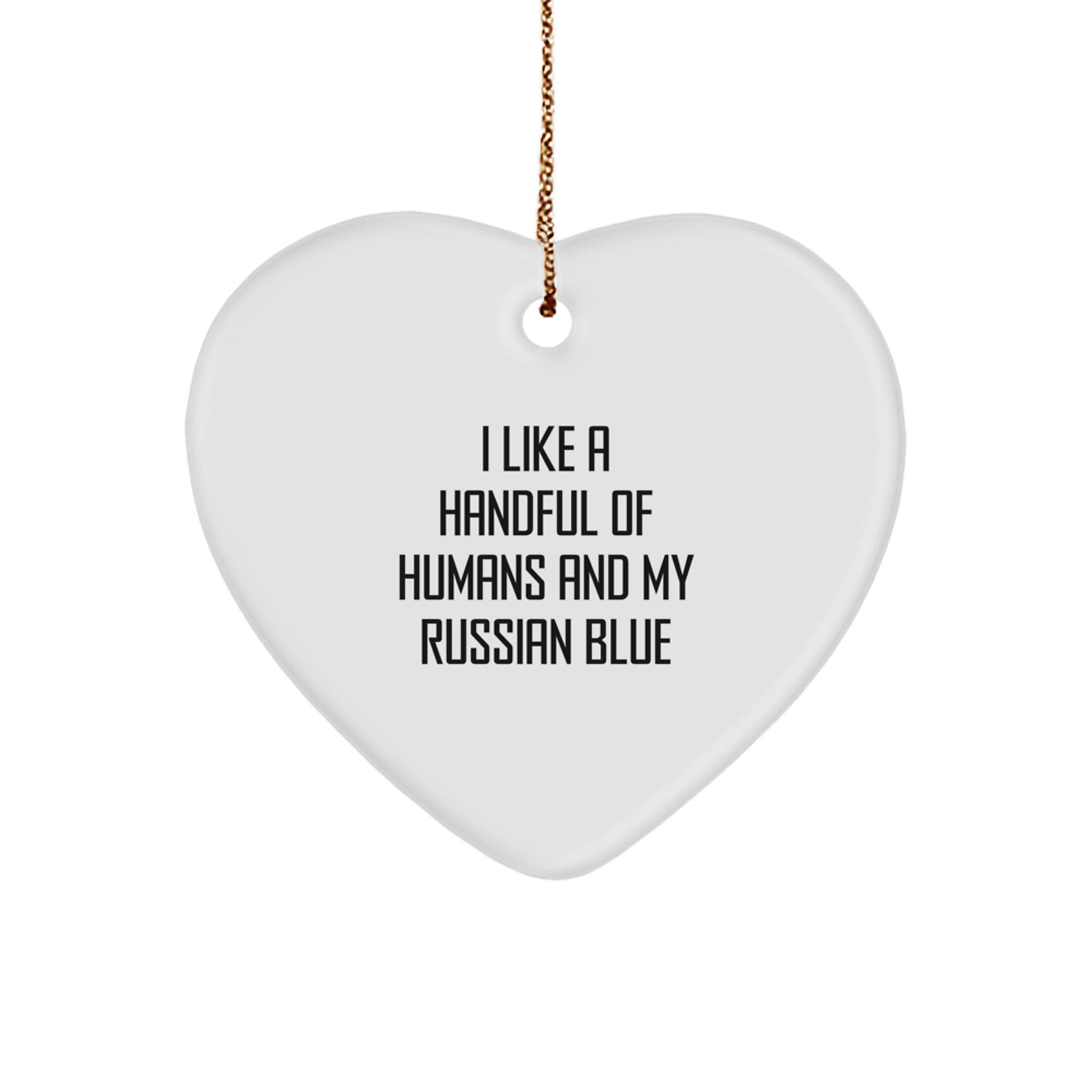 Russian Blue Cat Lovers Gifts from Friends - Heart Ornament for Men, Women, Family - Funny Quote Christmas Decoration - Image 1