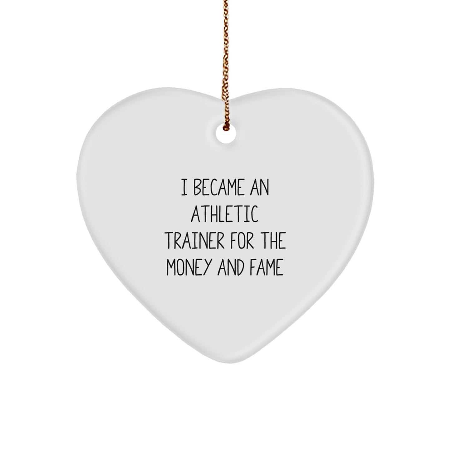 Athletic Trainer Gifts from Friends, Unique Heart Ornament with Humorous Quote, Perfect for Christmas Memorable Presents - Image 1