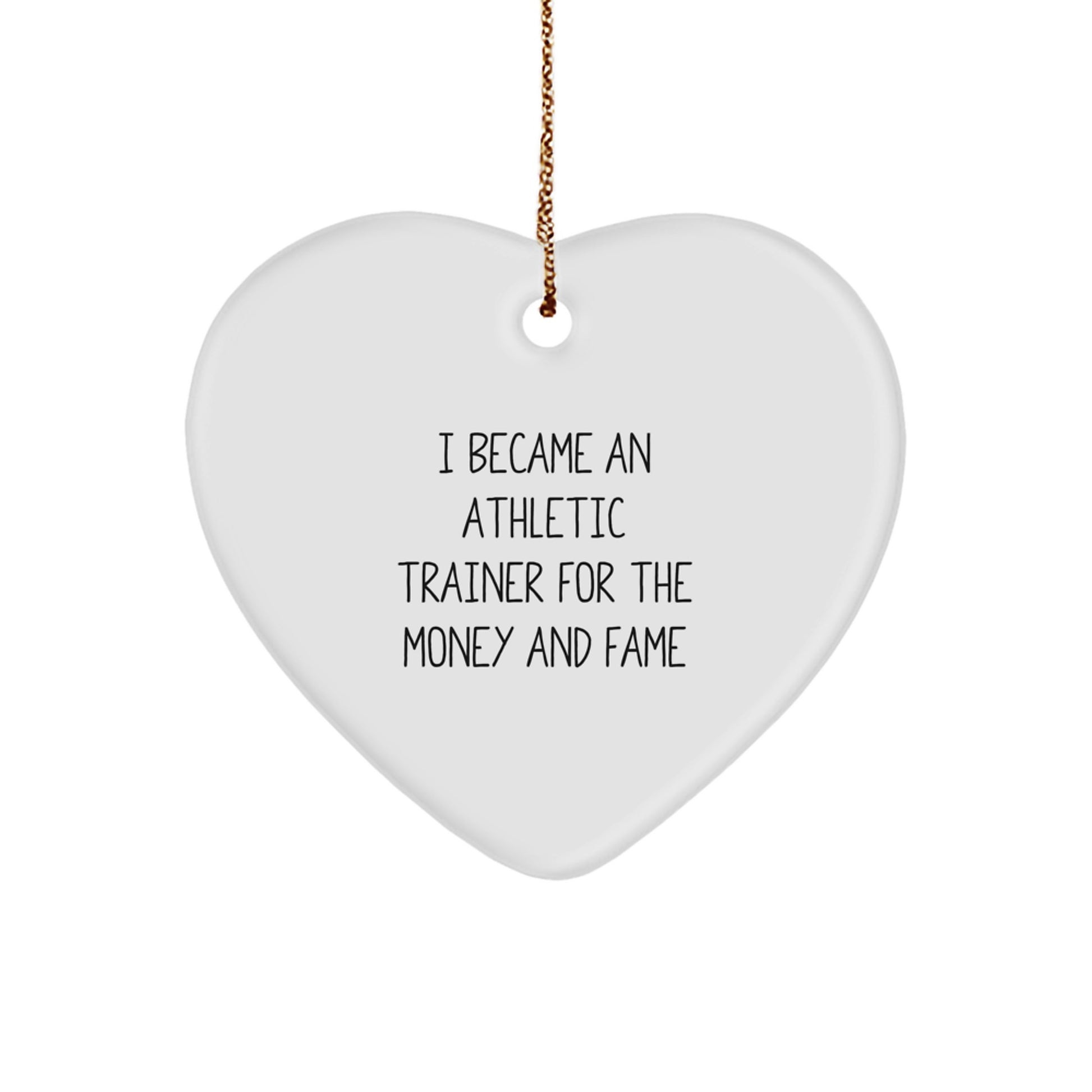 Athletic Trainer Gifts from Friends, Unique Heart Ornament with Humorous Quote, Perfect for Christmas Memorable Presents - Image 1