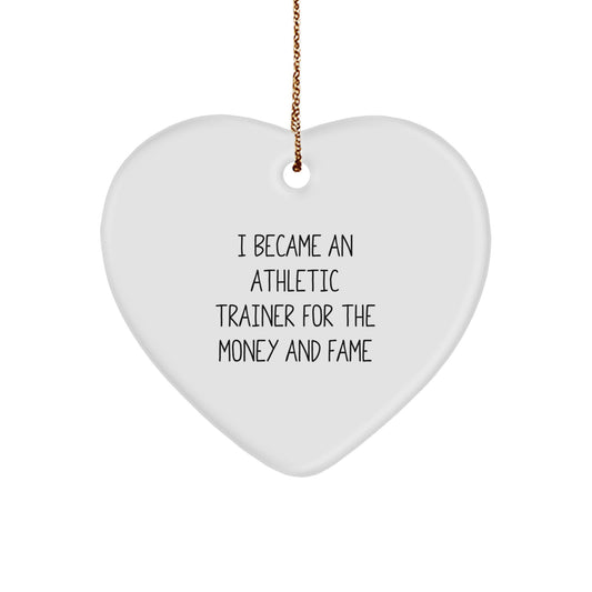 Athletic Trainer Gifts from Friends, Unique Heart Ornament with Humorous Quote, Perfect for Christmas Memorable Presents - Image 1