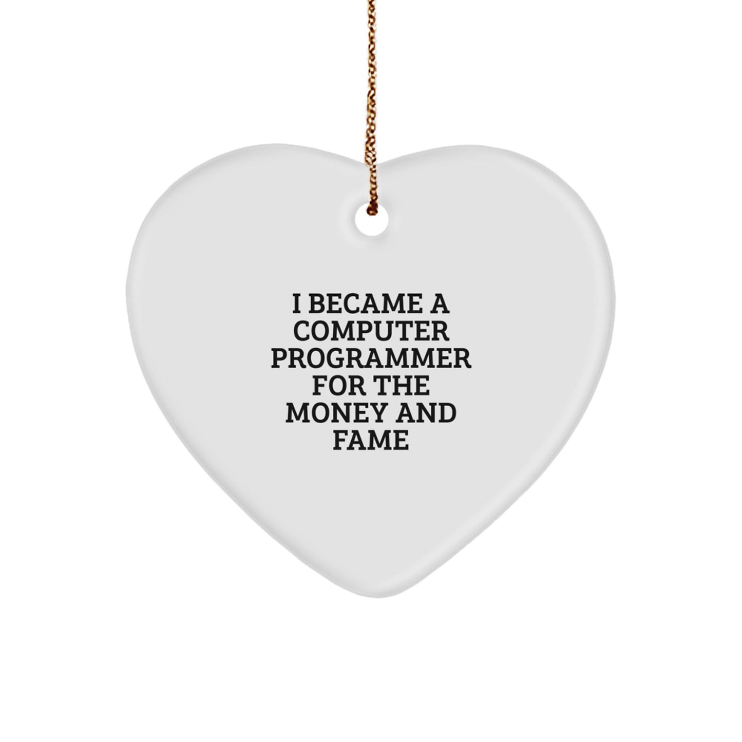 Funny Programmer Gifts for Men from Computer Programmer Friends - Heart Ornament for Christmas - Image 1