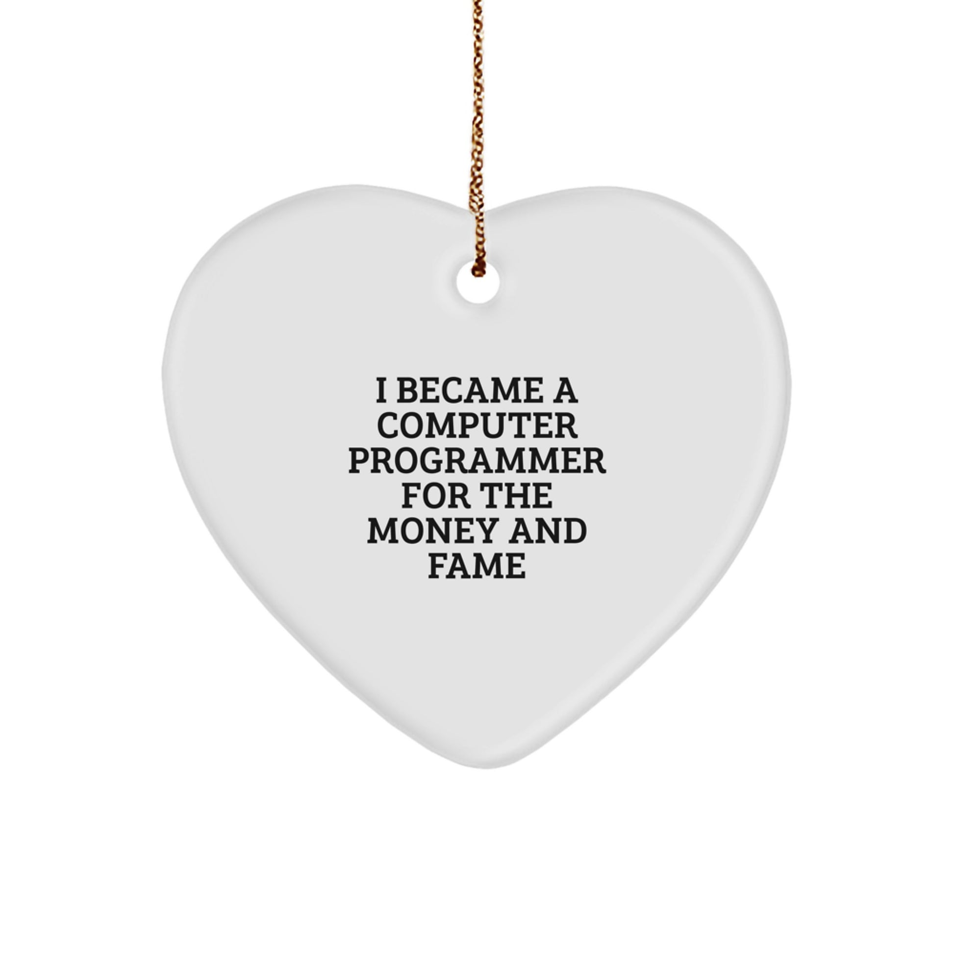 Funny Programmer Gifts for Men from Computer Programmer Friends - Heart Ornament for Christmas - Image 1