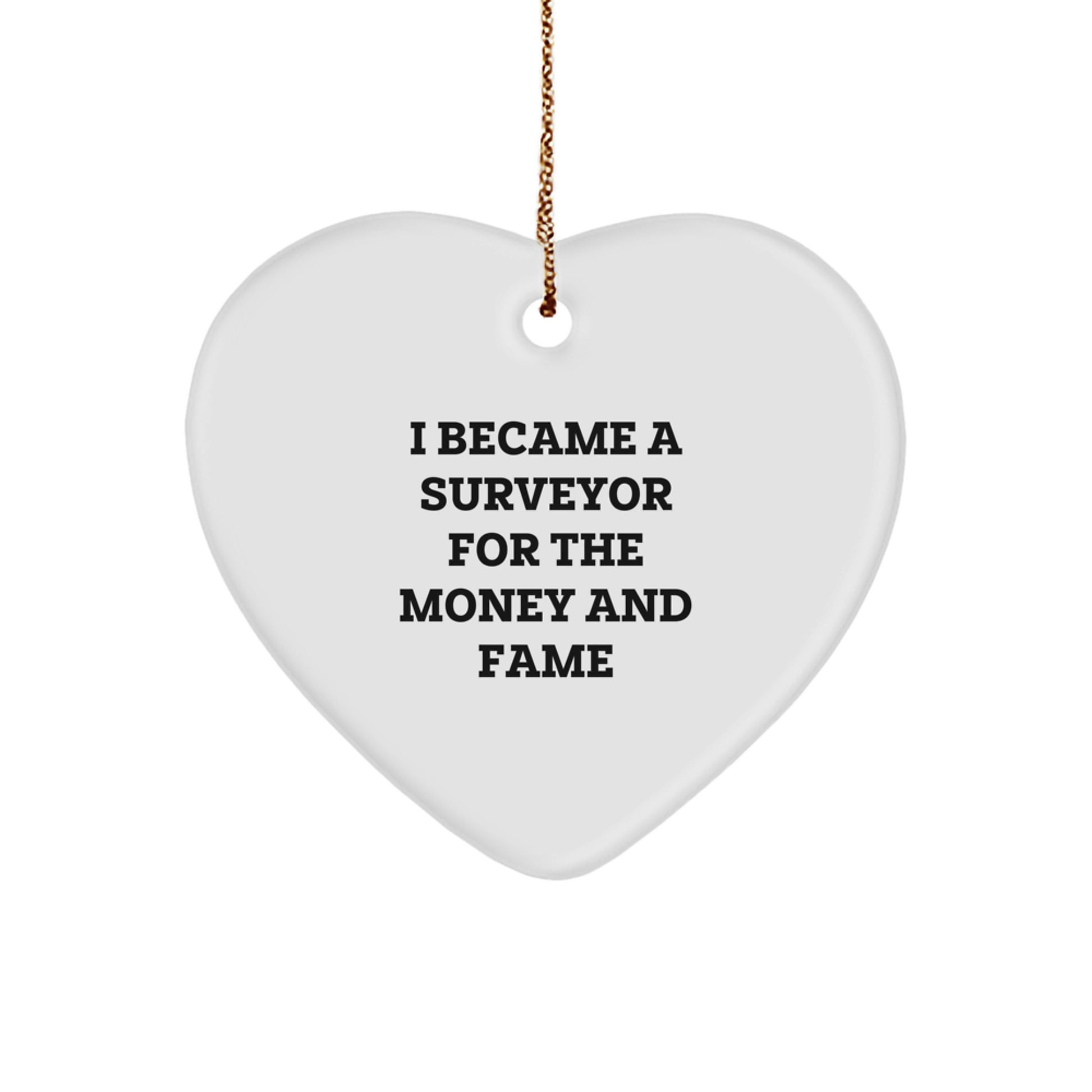 Surveyor Gifts for Friends, Christmas Unique Gifts from Men, Heart Ornament for Surveyor - Image 1