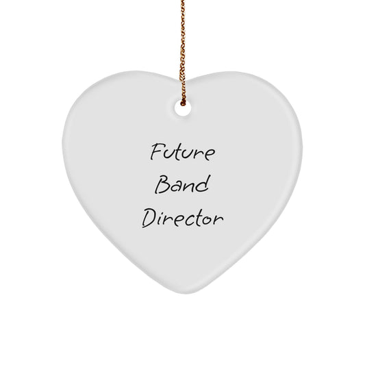 Funny Band Director Gifts from Friends for Christmas - Heart Ornament with Inspirational Quote - Image 1