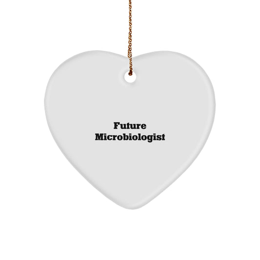 Funny Quote Future Microbiologist Gifts from Family, Heart Ornament for Christmas - Image 1
