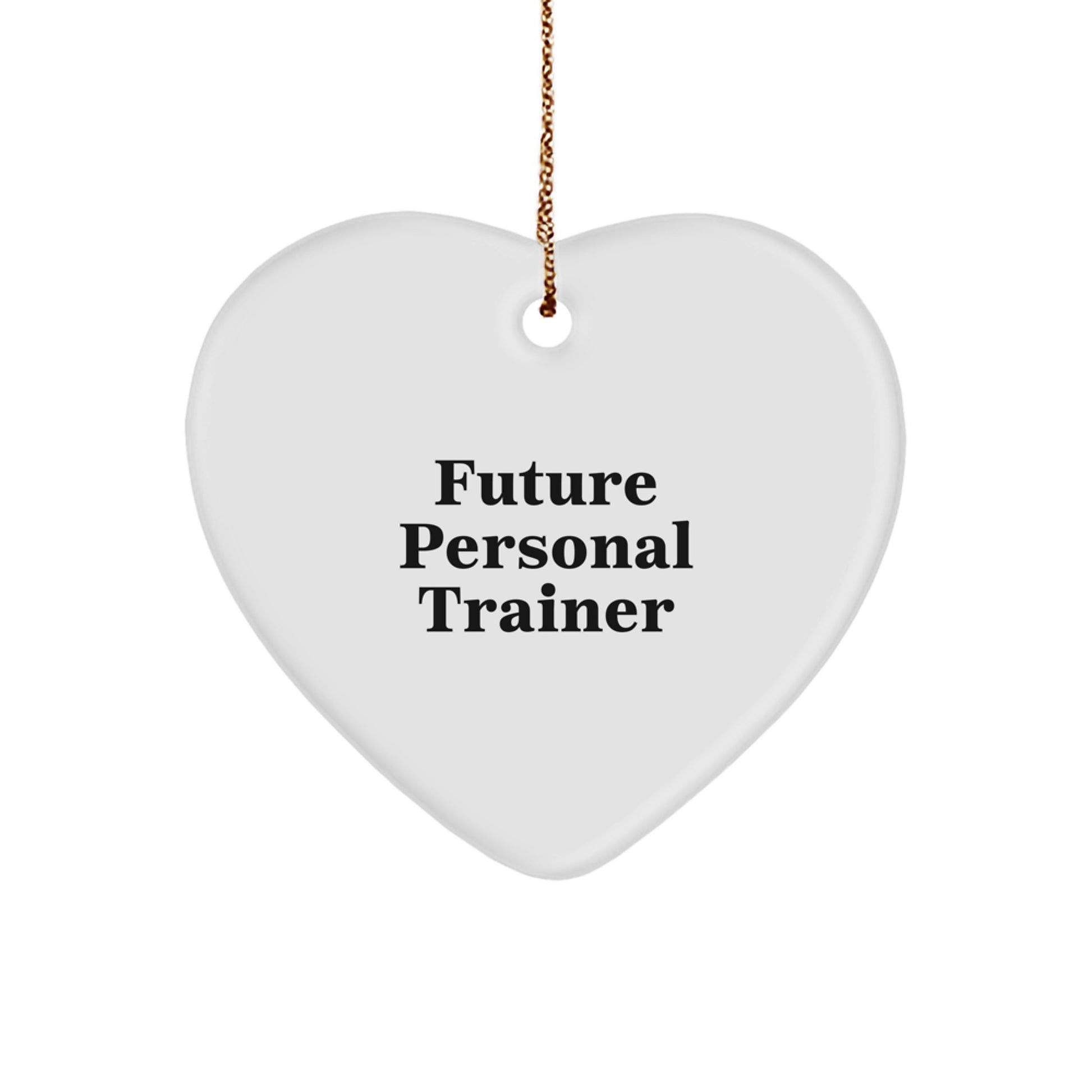 Funny Future Personal Trainer Gifts from Friends for Christmas, Heart Ornament with Inspirational Quote, Personal Trainer Heart-Shaped Ornament, Gifts for Future Personal Trainers - Image 1