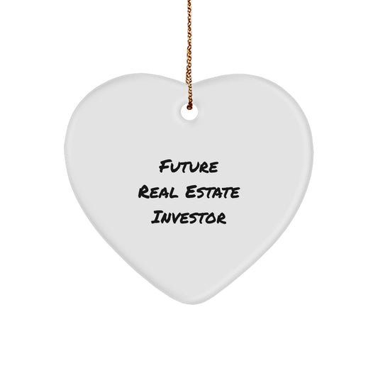 Future Real Estate Investor Gifts from Friends - Inspirational Christmas Heart Ornament with Funny Quote, Real Estate Investor Unique Gifts for Men or Women - Image 1