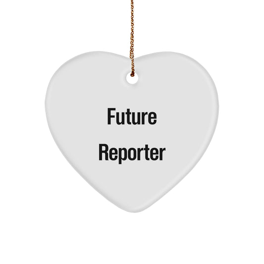Funny Reporter Heart Ornament Gifts from Men to Future Reporters for Christmas - Image 1