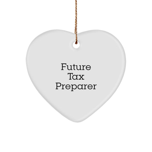 Funny Tax Preparer Gifts: Heart Ornament for Future Tax Preparer's Office, Gifts from Men to Women, Friends, Coworkers, or Family for Christmas - Image 1