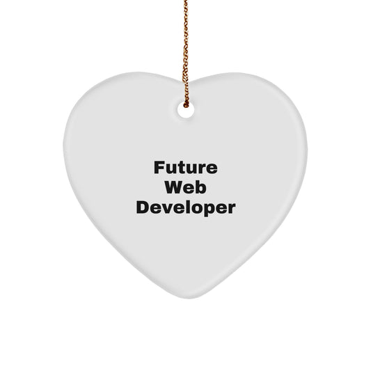Funny Web Developer Gifts - Heart Ornament for Future Web Developers - Gifts from Friends for Christmas - 'Future Web Developer' - Image 1