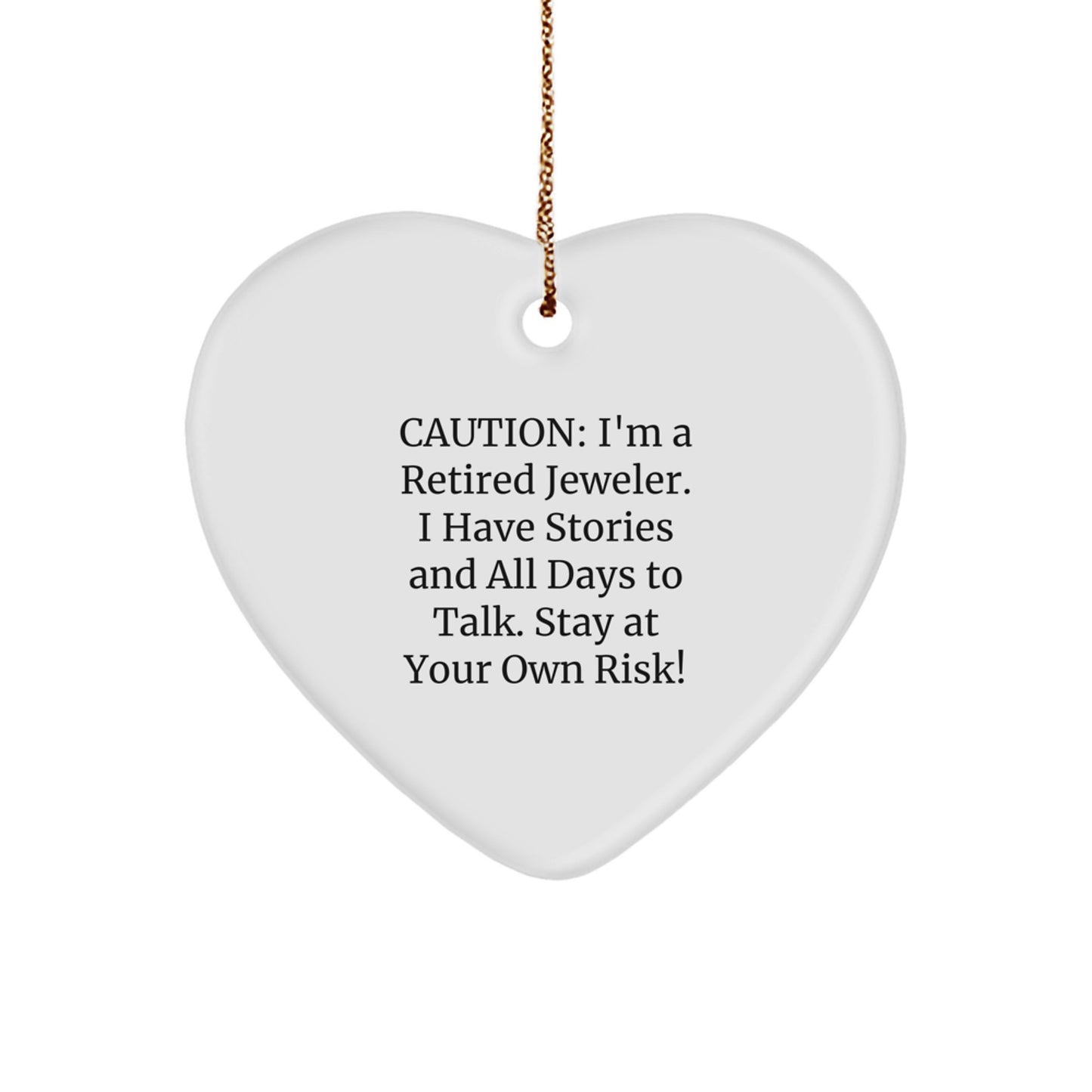 'Jeweler's Heart: Funny Quotes, Heart Ornament Gifts from Retired Jeweler, Christmas Unique Jeweler's Gift for Men, Women, Friends, Coworkers, Family - Image 1