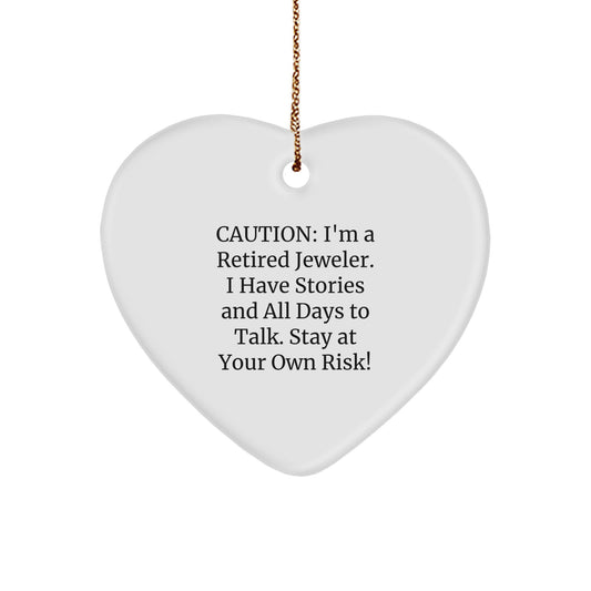 'Jeweler's Heart: Funny Quotes, Heart Ornament Gifts from Retired Jeweler, Christmas Unique Jeweler's Gift for Men, Women, Friends, Coworkers, Family - Image 1