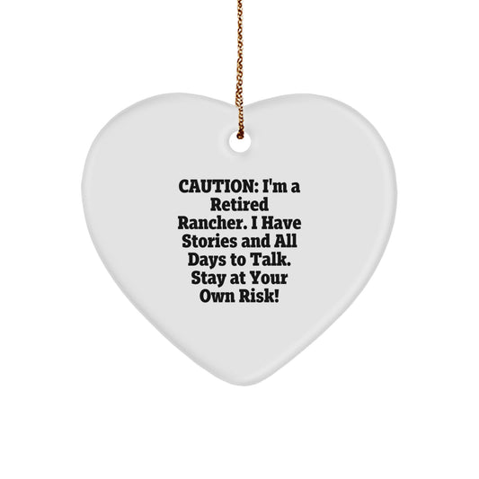 Cowboy Gifts from Friends for Rancher - Heart Ornament with Funny Quote, Christmas Unique Gifts - Image 1